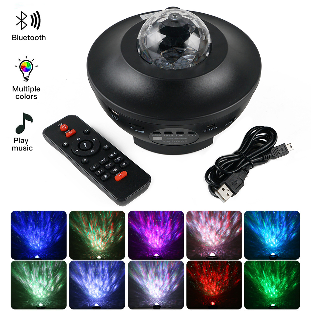 LED Star Night Light Galaxy Projector Remote Music Dynamic Party Lamp