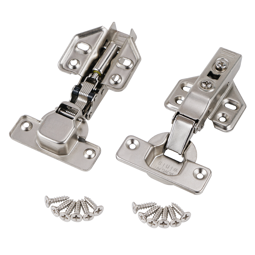 2pcs Hydraulic Door Hinges Overlay Cupboard Buffer Soft Close For